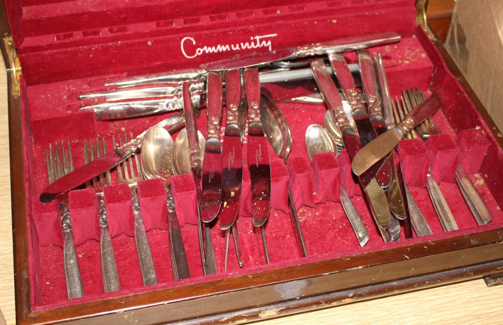 A canteen of plated cutlery and carving set